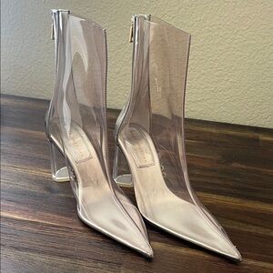 Good American "Cinder-F*cking-Rella" Glass Pointed Toe Boots